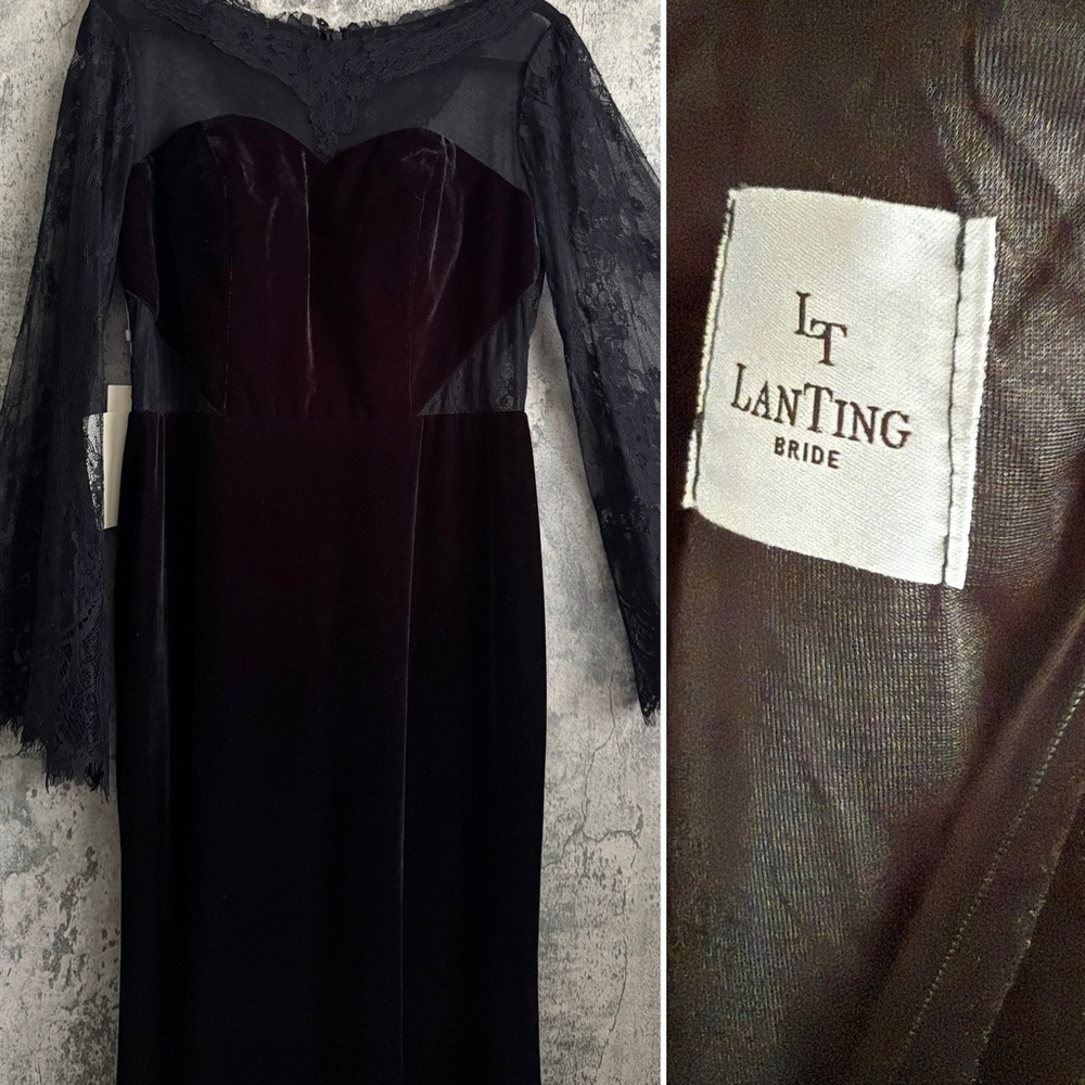 Elegant classy luxurious Black Lace Evening Gown formal lace dress - Picture 9 of 15